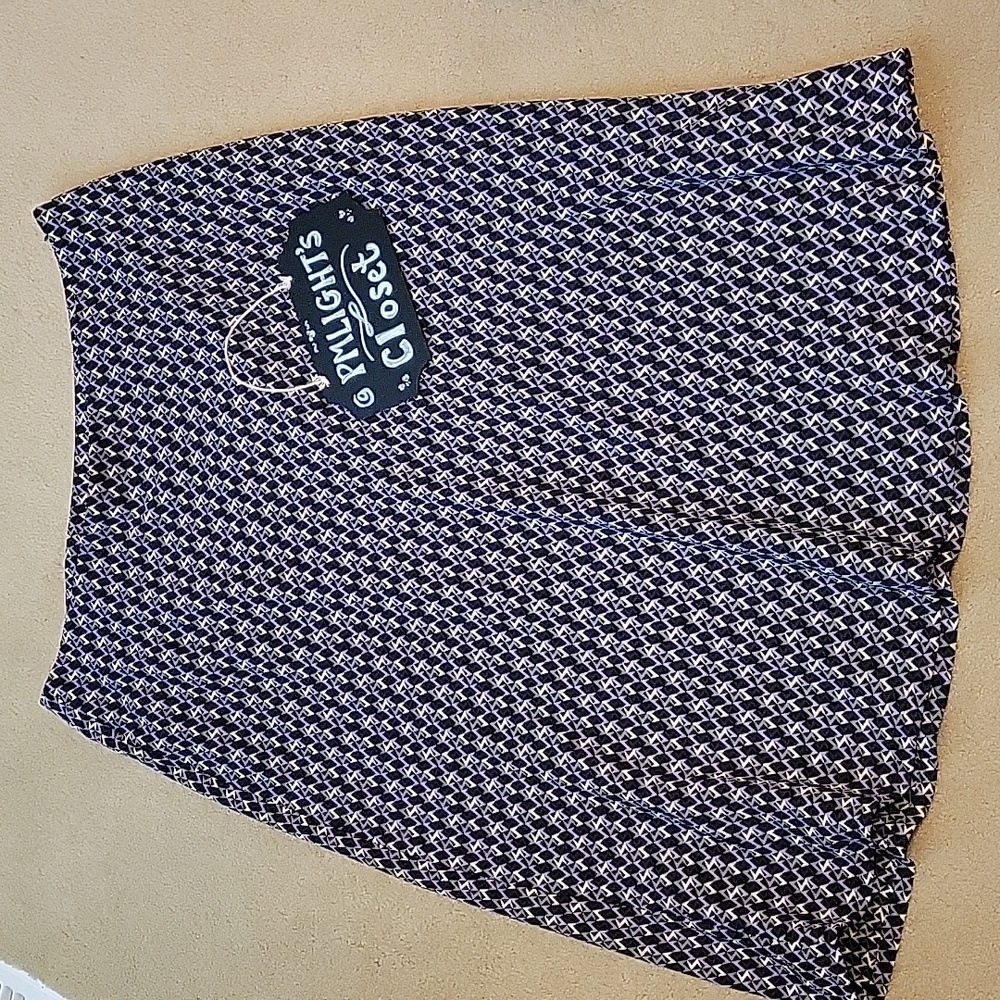 Dress Barn A-Line Skirt 14 New Purple Black Gray White